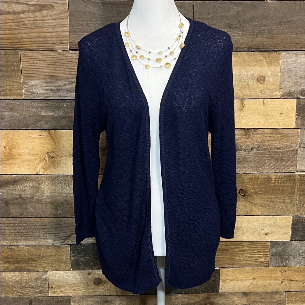 Notations Deep Blue Open Cardigan